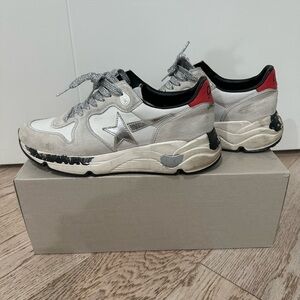 Golden Goose Running Sole white/silver/red size US 9